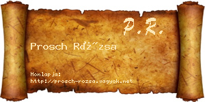 Prosch Rózsa névjegykártya